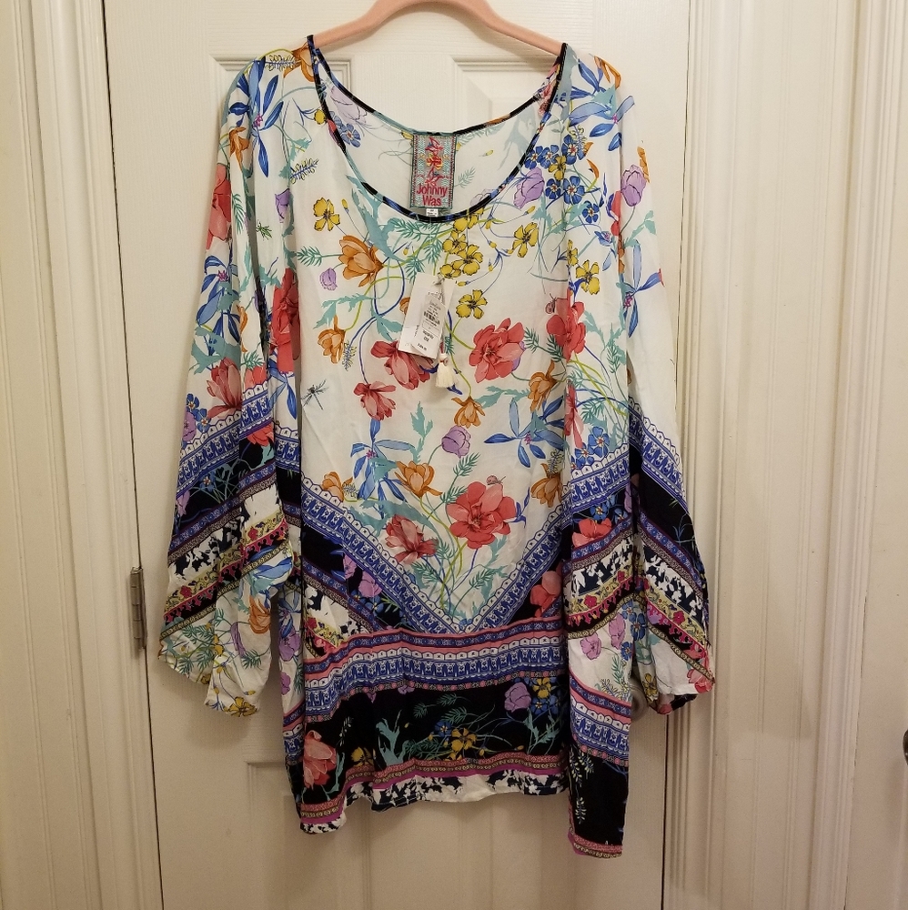 Johnny Was 3X Invo blouse floral print